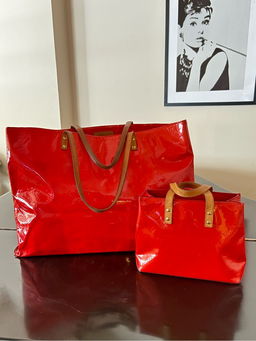 Louis Vuitton Vernis Reade Tote Set PM & GM Size
